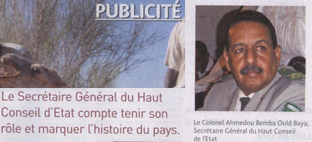 500 mille euros pour 8 pages de publicité dans un hebdomadaire français: la Junte jette l'argent de l'Etat par la fenêtre