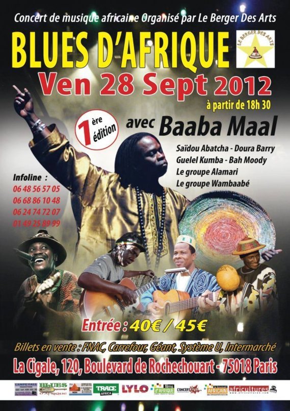 Blues d'Afrique avec Baaba Maal, Saïdou Abatcha....