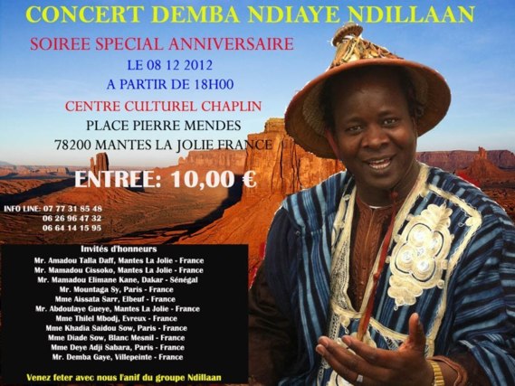 Invitation : Spécial anniversaire avec Demba Ndiaye Ndillaan le 8 décembre 2012