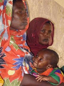 Les familles des enfants confiés à l'Arche de Zoé devant le Palais de justice d'Abéché, le 1er novembre