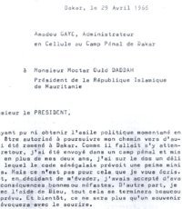 Un document historique inédit : Amadou Malick Gaye écrivait ainsi, à Moctar Ould Daddah, le 29 avril 1966 ( à lire ou à relire absolument !)