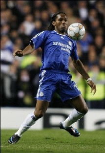 L'Ivoirien Didier Drogba, joueur de Chelsea, le 8 avril 2008 à Londres