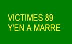 VICTIMES 89 Y’EN A MARRE  - Lettre ouverte